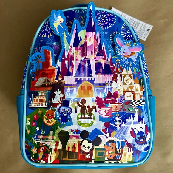 NWT Disney Parks Attractions Joey Chou Blue Backpack Minnie Ear Headband Bundle - Picture 2 of 12